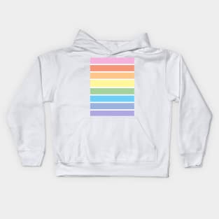 Bright pastel rainbow stripes - horizontal Kids Hoodie